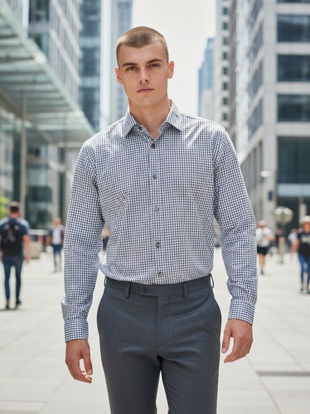Ted Baker London Men's Trim Fit long sleeve button-up outer check pattern size 5
